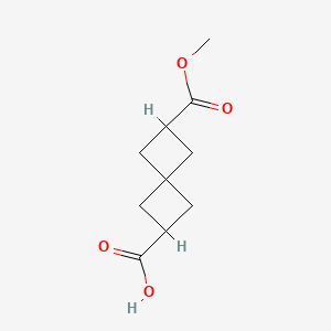 6-(Methoxycarbonyl)spiro[3.3]heptane-2-carboxylic acid chemical structure (CAS 10481-25-1)