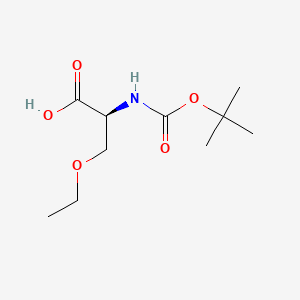 (S)-2-((tert-Butoxycarbonyl)amino)-3-ethoxypropanoic acid chemical structure (CAS 104839-00-1)