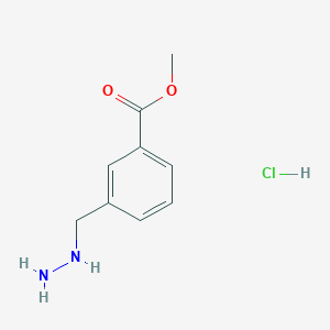 Methyl 3-(hydrazinylmethyl)benzoate hydrochloride chemical structure (CAS 1048669-55-1)