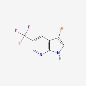 3-Bromo-5-(trifluoromethyl)-1H-pyrrolo[2,3-b]pyridine chemical structure (CAS 1048914-10-8)