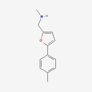 N-Methyl-1-(5-(p-tolyl)furan-2-yl)methanamine chemical structure (CAS 1048922-65-1)