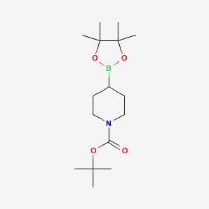 tert-Butyl 4-(4,4,5,5-tetramethyl-1,3,2-dioxaborolan-2-yl)piperidine-1-carboxylate chemical structure (CAS 1048970-17-7)