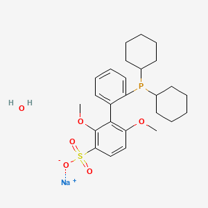 Sodium 2'-(dicyclohexylphosphino)-2,6-dimethoxy-[1,1'-biphenyl]-3-sulfonate hydrate chemical structure (CAS 1049726-96-6)