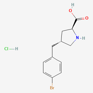 (2S,4R)-4-(4-Bromobenzyl)pyrrolidine-2-carboxylic acid hydrochloride chemical structure (CAS 1049734-21-5)