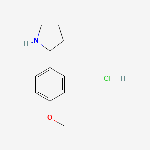 2-(4-Methoxyphenyl)pyrrolidine hydrochloride chemical structure (CAS 1049740-97-7)