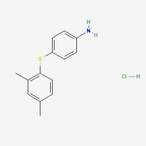 4-[(2,4-Dimethylphenyl)sulfanyl]aniline hydrochloride chemical structure (CAS 1049755-55-6)