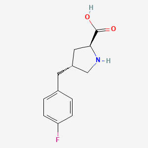 (2S,4R)-4-(4-Fluorobenzyl)pyrrolidine-2-carboxylic acid chemical structure (CAS 1049977-93-6)