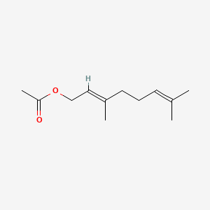 (E)-3,7-Dimethylocta-2,6-dien-1-yl acetate chemical structure (CAS 105-87-3)