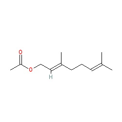 (E)-3,7-Dimethylocta-2,6-dien-1-yl acetate chemical structure (CAS 105-87-3)