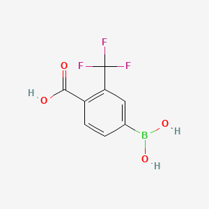 4-Borono-2-(trifluoromethyl)benzoic acid chemical structure (CAS 1050424-03-7)