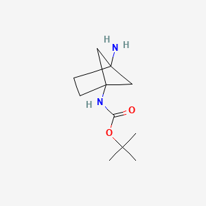 tert-Butyl (4-aminobicyclo[2.1.1]hexan-1-yl)carbamate chemical structure (CAS 1050890-47-5)