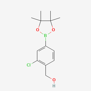 (2-Chloro-4-(4,4,5,5-tetramethyl-1,3,2-dioxaborolan-2-yl)phenyl)methanol chemical structure (CAS 1051316-34-7)