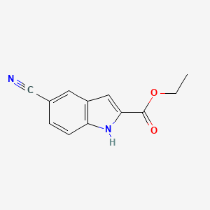 Ethyl 5-cyanoindole-2-carboxylate chemical structure (CAS 105191-13-7)