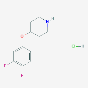 4-(3,4-Difluorophenoxy)piperidine hydrochloride chemical structure (CAS 1051919-38-0)