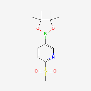 2-(Methylsulfonyl)-5-(4,4,5,5-tetramethyl-1,3,2-dioxaborolan-2-yl)pyridine chemical structure (CAS 1052138-94-9)