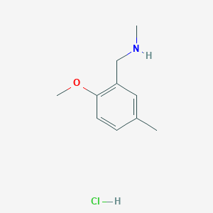 1-(2-Methoxy-5-methylphenyl)-N-methylmethanamine hydrochloride chemical structure (CAS 1052550-44-3)