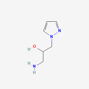 1-Amino-3-(1H-pyrazol-1-yl)propan-2-ol chemical structure (CAS 1052554-80-9)
