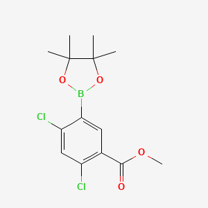 Methyl 2,4-dichloro-5-(4,4,5,5-tetramethyl-1,3,2-dioxaborolan-2-yl)benzoate chemical structure (CAS 1052647-70-7)