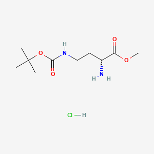 (R)-Methyl 2-amino-4-((tert-butoxycarbonyl)amino)butanoate hydrochloride chemical structure (CAS 1052649-77-0)