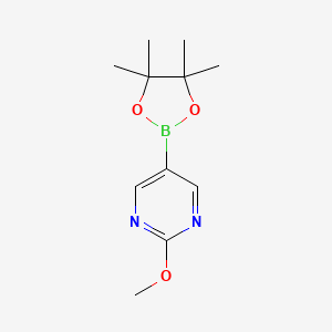 2-Methoxy-5-(4,4,5,5-tetramethyl-1,3,2-dioxaborolan-2-yl)pyrimidine chemical structure (CAS 1052686-60-8)