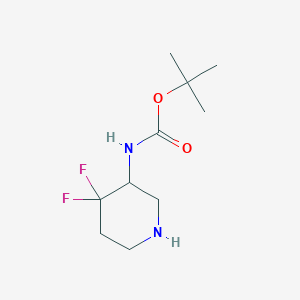 tert-Butyl (4,4-difluoropiperidin-3-yl)carbamate chemical structure (CAS 1052713-53-7)