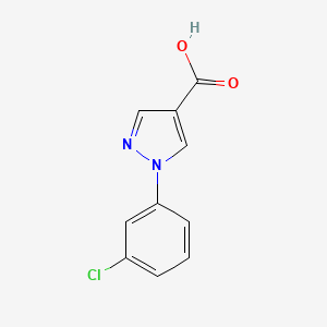 1-(3-Chlorophenyl)-1H-pyrazole-4-carboxylic acid chemical structure (CAS 1053085-34-9)