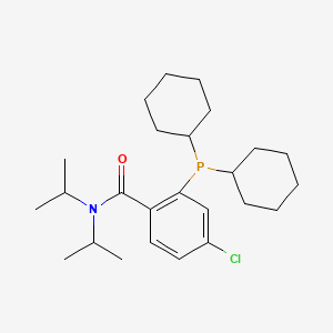 4-Chloro-2-(dicyclohexylphosphanyl)-N,N-diisopropylbenzamide chemical structure (CAS 1053223-46-3)