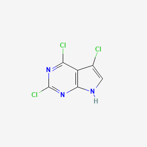 2,4,5-Trichloro-7H-pyrrolo[2,3-d]pyrimidine chemical structure (CAS 1053228-28-6)
