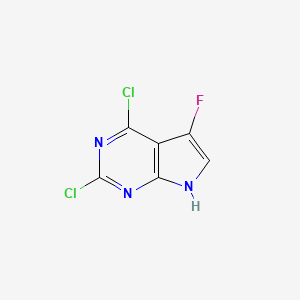 2,4-Dichloro-5-fluoro-7H-pyrrolo[2,3-d]pyrimidine chemical structure (CAS 1053228-29-7)
