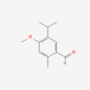 5-Isopropyl-4-methoxy-2-methylbenzaldehyde chemical structure (CAS 105337-42-6)