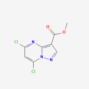 Methyl 5,7-dichloropyrazolo[1,5-a]pyrimidine-3-carboxylate chemical structure (CAS 1053656-37-3)