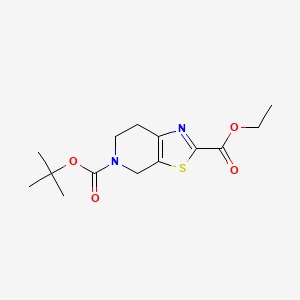 Ethyl 5-Boc-4,5,6,7-tetrahydrothiazolo[5,4-c]pyridine-2-carboxylate chemical structure (CAS 1053656-51-1)