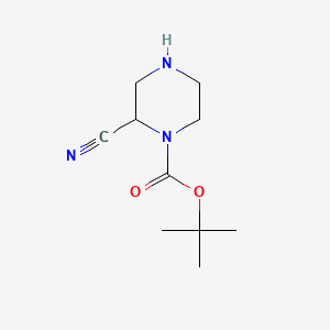 tert-Butyl 2-cyanopiperazine-1-carboxylate chemical structure (CAS 1053656-76-0)