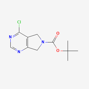 tert-Butyl 4-chloro-5H-pyrrolo[3,4-d]pyrimidine-6(7H)-carboxylate chemical structure (CAS 1053657-15-0)