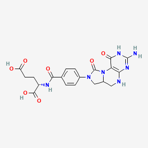 (2S)-2-(4-(3-Amino-1,9-dioxo-1,2,5,6,6a,7-hexahydroimidazo[1,5-f]pteridin-8(9H)-yl)benzamido)pentanedioic acid chemical structure (CAS 10538-99-5)