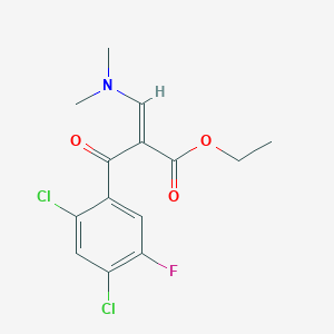 Ethyl 2-(2,4-dichloro-5-fluorobenzoyl)-3-(dimethylamino)acrylate chemical structure (CAS 105392-20-9)