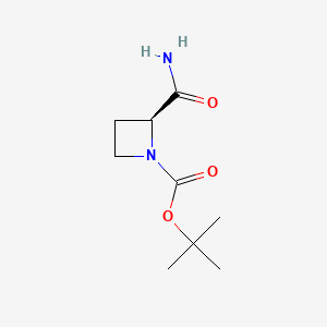 (S)-tert-Butyl 2-carbamoylazetidine-1-carboxylate chemical structure (CAS 105443-94-5)