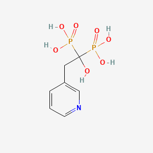 (1-Hydroxy-2-(pyridin-3-yl)ethane-1,1-diyl)diphosphonic acid chemical structure (CAS 105462-24-6)