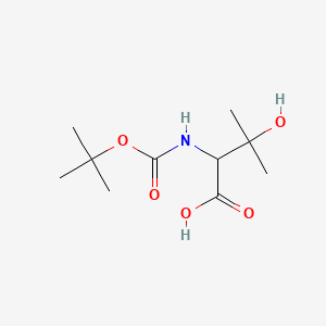 2-((tert-Butoxycarbonyl)amino)-3-hydroxy-3-methylbutanoic acid chemical structure (CAS 105504-72-1)