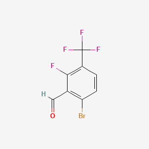 6-Bromo-2-fluoro-3-(trifluoromethyl)benzaldehyde chemical structure (CAS 1055176-30-1)