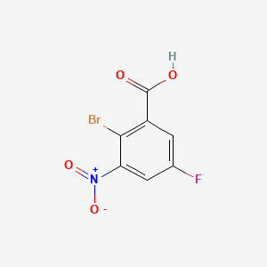 2-Bromo-5-fluoro-3-nitrobenzoic acid chemical structure (CAS 1055331-73-1)
