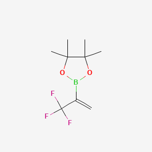4,4,5,5-Tetramethyl-2-(3,3,3-trifluoroprop-1-en-2-yl)-1,3,2-dioxaborolane chemical structure (CAS 1055881-27-0)