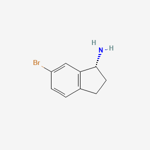 (1R)-6-Bromo-2,3-dihydro-1H-inden-1-amine chemical structure (CAS 1055961-36-8)