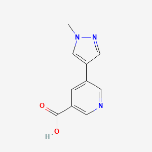 5-(1-Methyl-1H-pyrazol-4-yl)pyridine-3-carboxylic acid chemical structure (CAS 1055971-67-9)
