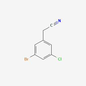 2-(3-Bromo-5-chlorophenyl)acetonitrile chemical structure (CAS 1056454-88-6)
