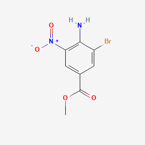 Methyl 4-amino-3-bromo-5-nitrobenzoate chemical structure (CAS 105655-17-2)