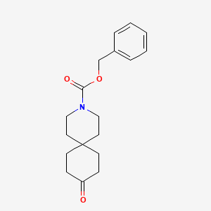 Benzyl 9-oxo-3-azaspiro[5.5]undecane-3-carboxylate chemical structure (CAS 1056629-20-9)