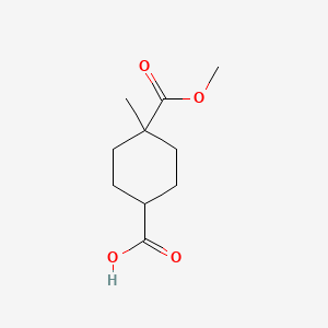4-(Methoxycarbonyl)-4-methylcyclohexanecarboxylic acid chemical structure (CAS 1056639-33-8)