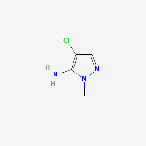 4-Chloro-1-methyl-1H-pyrazol-5-amine chemical structure (CAS 105675-84-1)