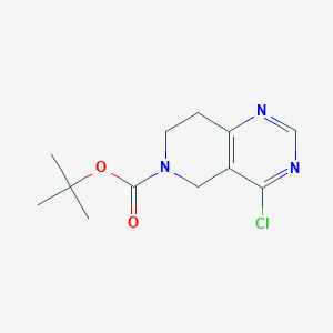 tert-Butyl 4-chloro-7,8-dihydropyrido[4,3-d]pyrimidine-6(5H)-carboxylate chemical structure (CAS 1056934-87-2)
